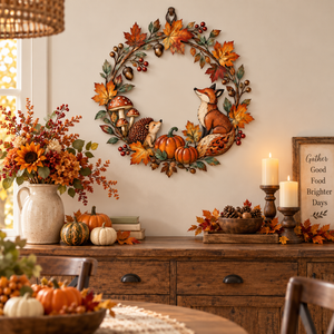 Rustic Fall Metal Wreath, Woodland Animal Door Decor, Fox Hedgehog Pumpkin Wall Hanging, Autumn Harvest Home 33ff68be-53a5-4702-b106-671c10588ec8-fb3ed27d-98a5-4977-b0a1-fe0998695f4c.png