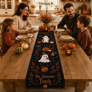 Personalized Halloween Table Runner, Cute Ghost and Pumpkin Runner, Fall Kitchen Dining Table Decoration 3406d12d-71e9-427c-a91d-c223c2b1ce17-7.png