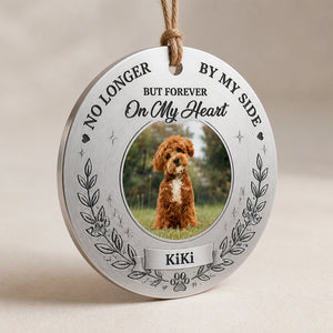 Pet Memorial Aluminum Ornament — No Longer By My Side - Personalized Aluminum Ornament 34111f7c-f94e-4ace-bc90-38be42fd24a0.jpg