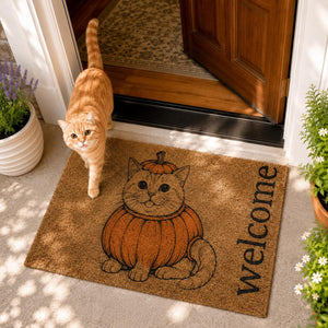 Personalized Halloween Pet Doormat, Custom Cat & Dog Welcome Mat, Witch Pumpkin Pet Doormat, Fall Front Porch Decor Gift, Custom Pet Doormat 341ceae9-fc51-4063-8985-292cfecd7d5c-4.jpg
