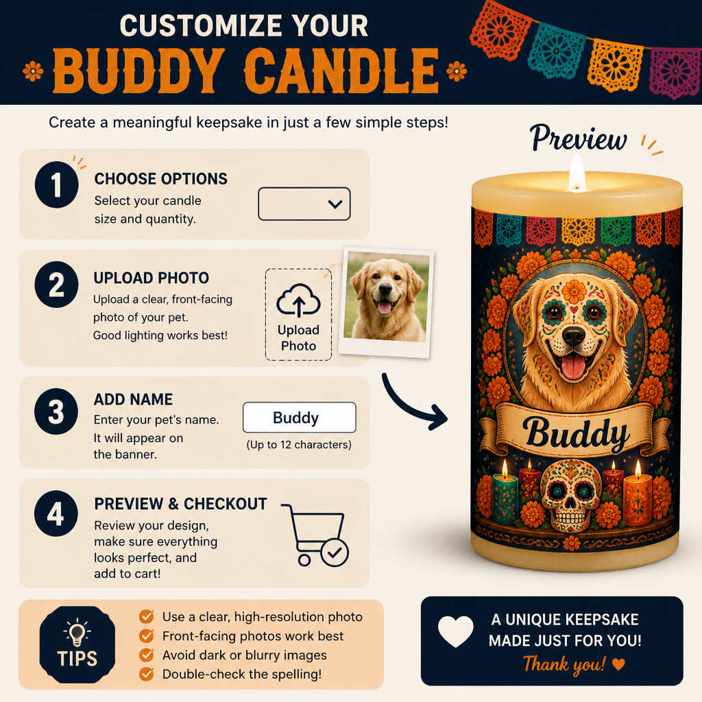 Day of the Dead Pet Candle – Upload Photo to Calavera Art with Name - Personalized Candle 34318e37-e5af-4fd9-b966-2361623f7c92.jpg