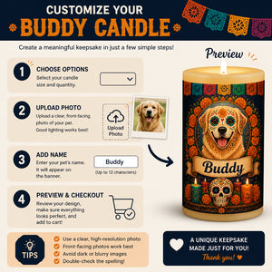 Day of the Dead Pet Candle – Upload Photo to Calavera Art with Name - Personalized Candle 34318e37-e5af-4fd9-b966-2361623f7c92.jpg