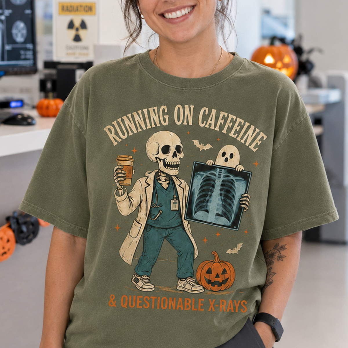 Running on Caffeine & Questionable X-Rays Halloween Shirt – Funny Radiology Tech Skeleton Comfort Colors Tee, Spooky Gift for X-Ray Technicians 345bd722-ea68-4807-81d8-470af637d154-3.png
