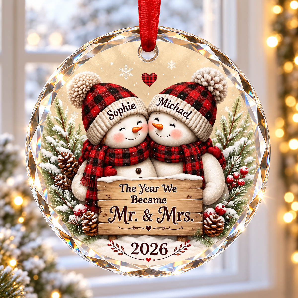 Personalized First Christmas Married Ornament, Newlywed Wedding Gift, Our 1st Christmas Mr & Mrs Keepsake 345c3faf-6160-4ec5-b2a8-cb37f6e8e27c-banner-1.png
