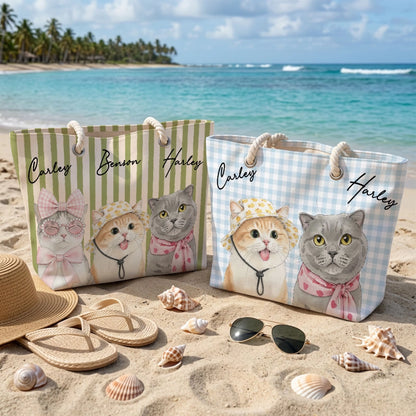 Beachside Kitties - Personalized Beach Bag - Summer Gift For Cat Lovers 34689b0d-32b6-4f61-9725-926bb264e639-5.webp