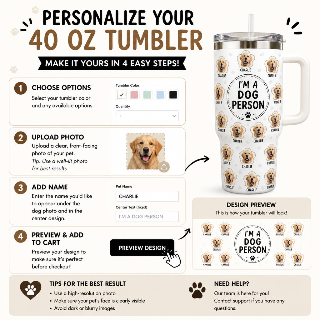 I'm A Dog Person Pet Photo Pattern 40oz Tumbler - Personalized 40 oz Stainless Steel Tumbler 3468ae54-14b4-4abc-994c-d5cb18a5b0d2.jpg