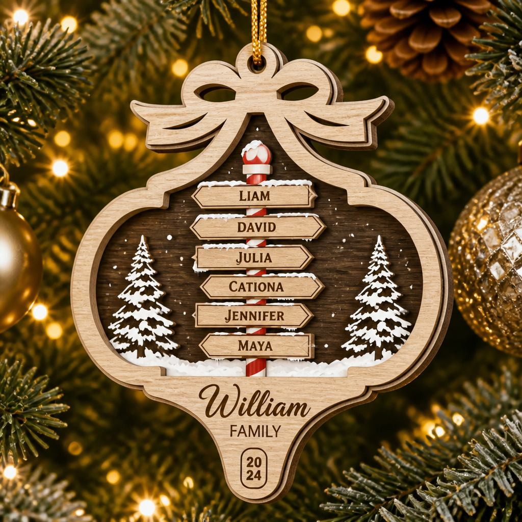 Personalized Family Wreath Names – 3‑Layered Wood Ornament - Personalized 3-Layered Wood Ornament 346d7aba-8321-40ee-b062-0919b58dca2a.png
