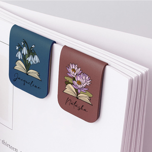 Personalized Magnetic Leather Bookmark, Name Floral Book Lover Gift, Name Leather Bookmark, Birthday Gift For Book Lover, Book Club 3489f604-0a80-42b2-a38a-c19a8faa220f-4.png