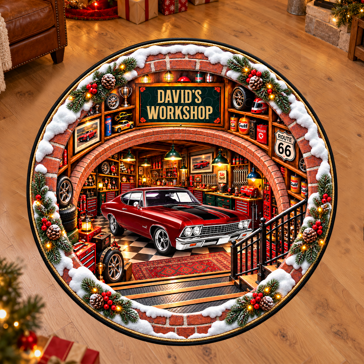 Custom Photo Classic Car Garage Merry Christmas 3D Illusion Quilted Rug - Personalized Quilted Mat 3492f573-778e-4462-a429-82c47be7a125-1-1-.png