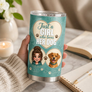 Just a Girl Who Loves Her Dog – Custom Cartoon Portrait Tumbler - Personalized Tumbler 349acea9-5925-4f84-8074-e8d02e4ce014.jpg