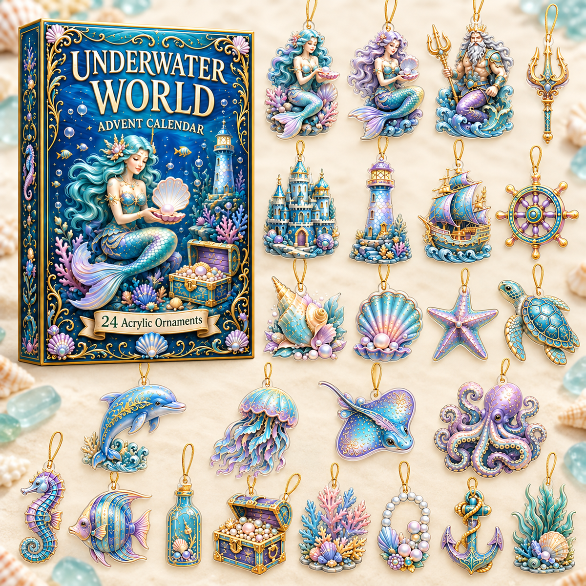Mystic Underwater World Advent Calendar 2026 - 24-Day Festive Countdown, Acrylic Charms Blind Box - Gift For Ocean Lovers 34a209d6-f257-4f55-b36b-fb4962c14d1f-underwater-box-charms.png