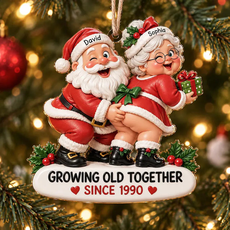 Personalized Acrylic Santa Couple Ornament, Growing Old Together Since Custom Year, Funny Mr Mrs Claus Christmas Ornament, Anniversary Gift 34b8f4eb-aac7-462d-bd11-e62d1227dd39-dfdf-3-.webp