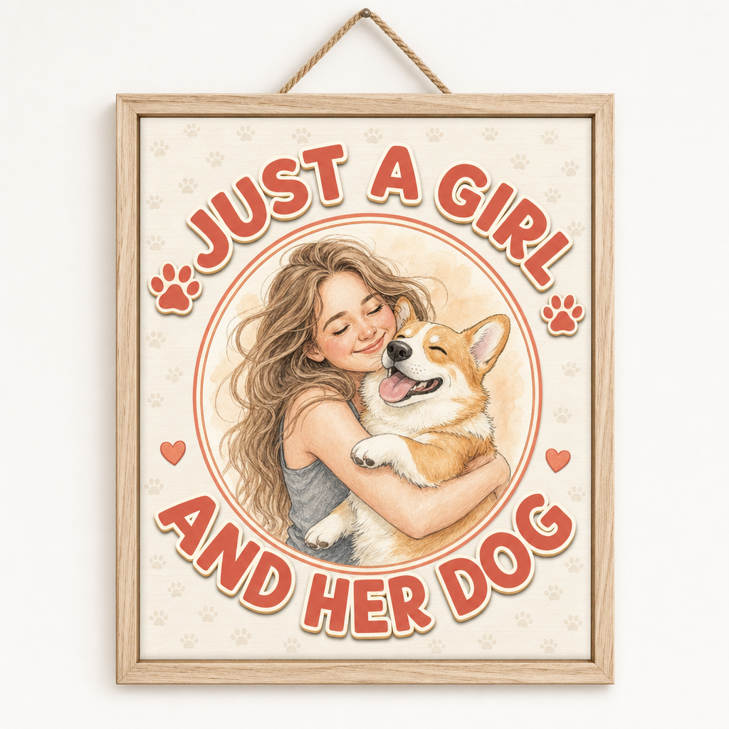Just a Girl and Her Dog – Custom Portrait Wood Sign - Personalized Wood Sign 34be0a9d-ade0-4a97-b7b4-504c49094574.png