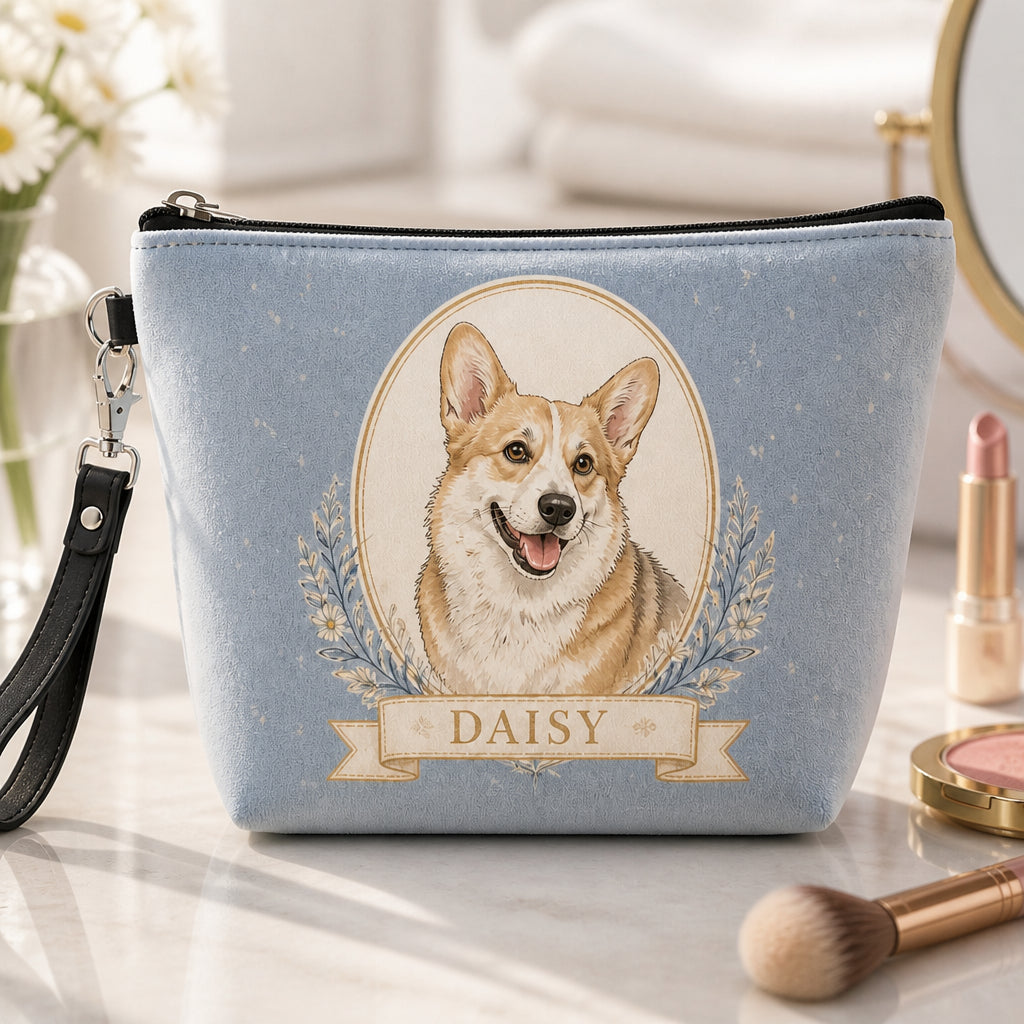Custom Pet Portrait Makeup Bag – Photo to Watercolor with Name - Personalized Velvet Makeup Bag 34c5a28c-a491-40d0-b5b1-d110f706b88b.jpg