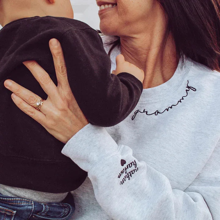 Personalized Embroidered Mama Shirt with Kids Name