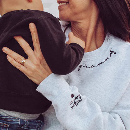 Personalized Embroidered Mama Shirt with Kids Name