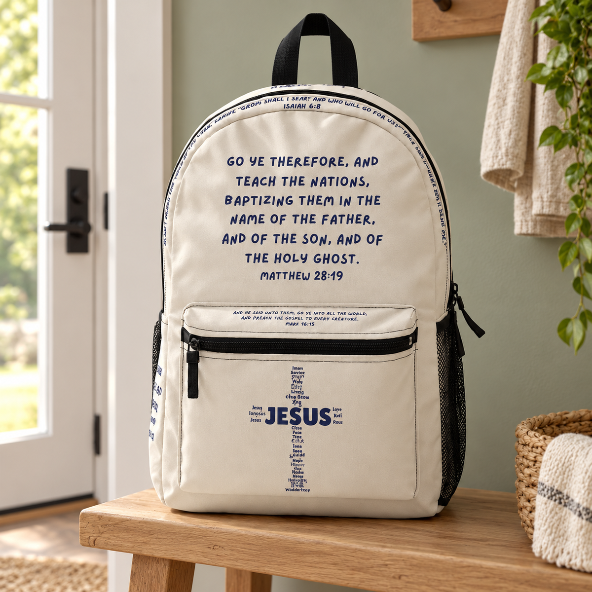 Christian Bible Verse Backpack , Missionary Gift , Mission Trip Travel Accessory, Great Commission, Gift For Family, Friends 34d5c056-ce34-447d-b963-0cb9a260bdac-Ba-l-kem-tr-n-gh-g-1.png