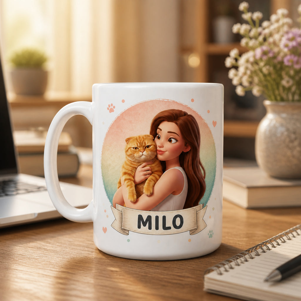 Custom Pet (or Person) Portrait Name Mug – Pastel Badge Edition - Personalized Mug 34f04646-db25-492d-973d-164470f5d0cc.jpg