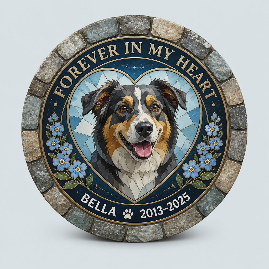 Forever In My Heart Pet Memorial Stone – Photo Portrait with Name & Years - Personalized Memorial Stone 34fdc0fe-4b66-4afa-95d5-11c1fb5052c1.png