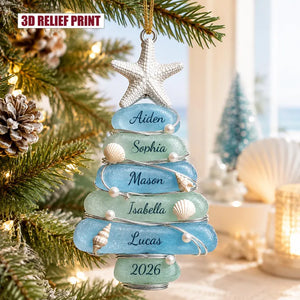 Custom Sea Glass Tree 2026 Acrylic Ornament, Beach Family Christmas Decor, Personalized Coastal Keepsake, Grandkids Gift 352dcd1b-e370-4f17-8832-cfe909e7527e-yuu-1-.webp