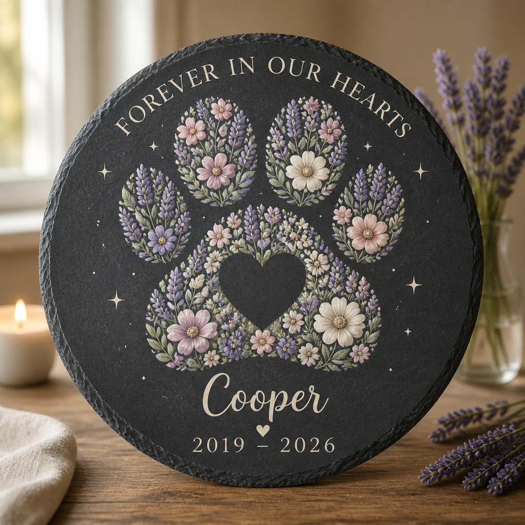 Floral Paw Memorial Slate – Personalized Name & Years - Personalized Slate Memorial Stone 354a12ff-9539-40a0-b5e7-9310941e08b7.png