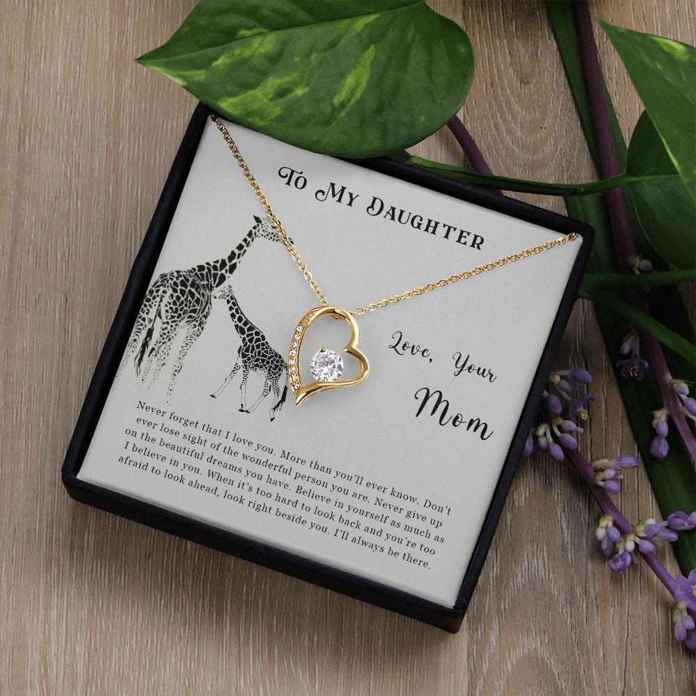 Never Forget That I Love You, Giraffe Necklace With Message Card, Meaningful Gift For Daughter 355.jpg