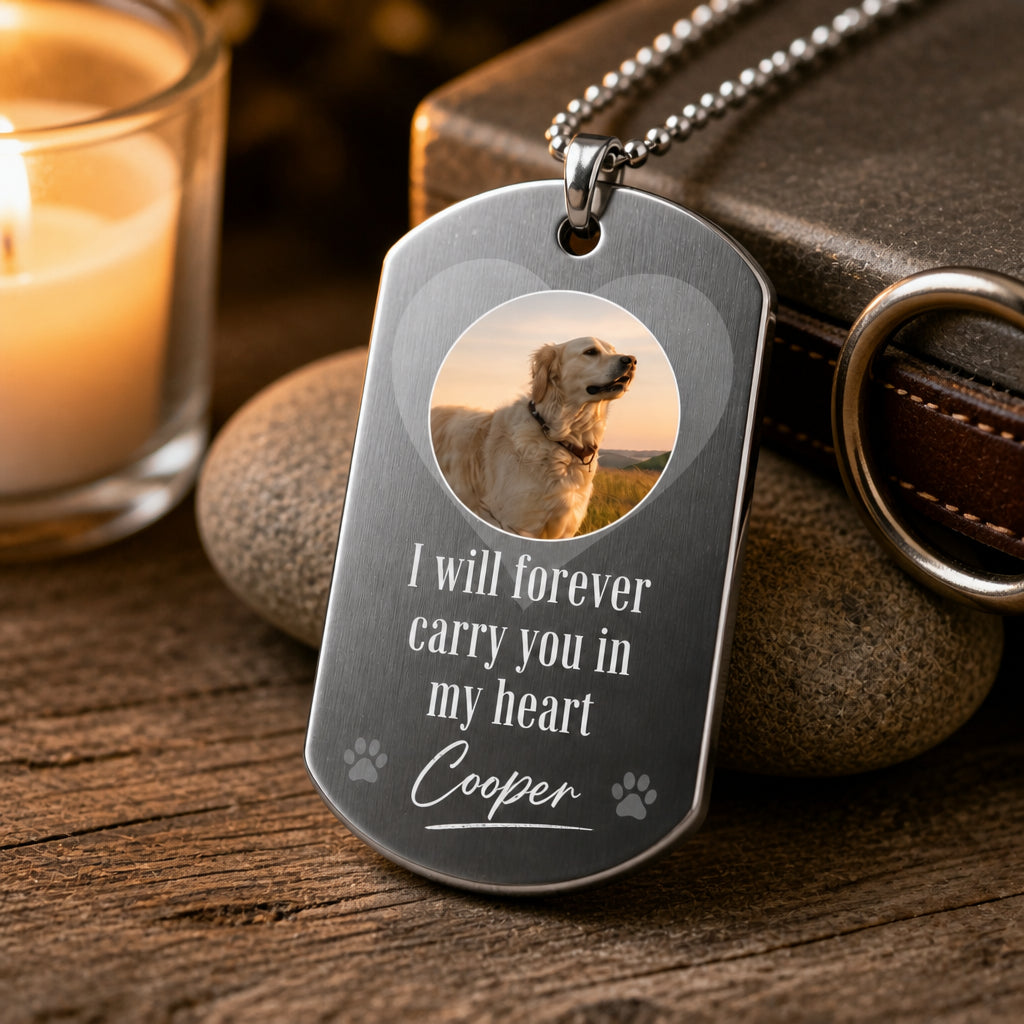 Pet Memorial Photo Dog Tag Necklace – I Will Forever Carry You In My Heart - Personalized Dogtag Necklace 3576cf5f-a59d-4827-8200-d3b415a29ae3.jpg