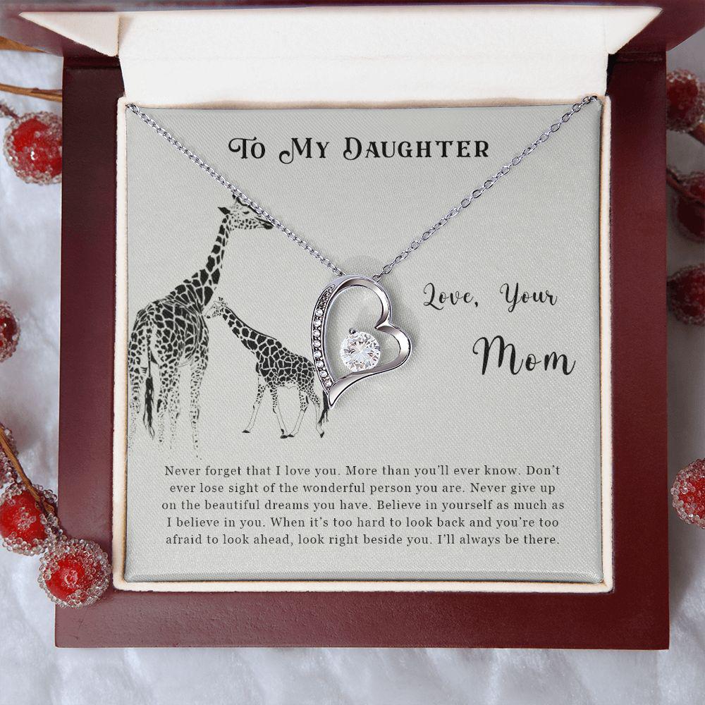 Never Forget That I Love You, Giraffe Necklace With Message Card, Meaningful Gift For Daughter 357.jpg