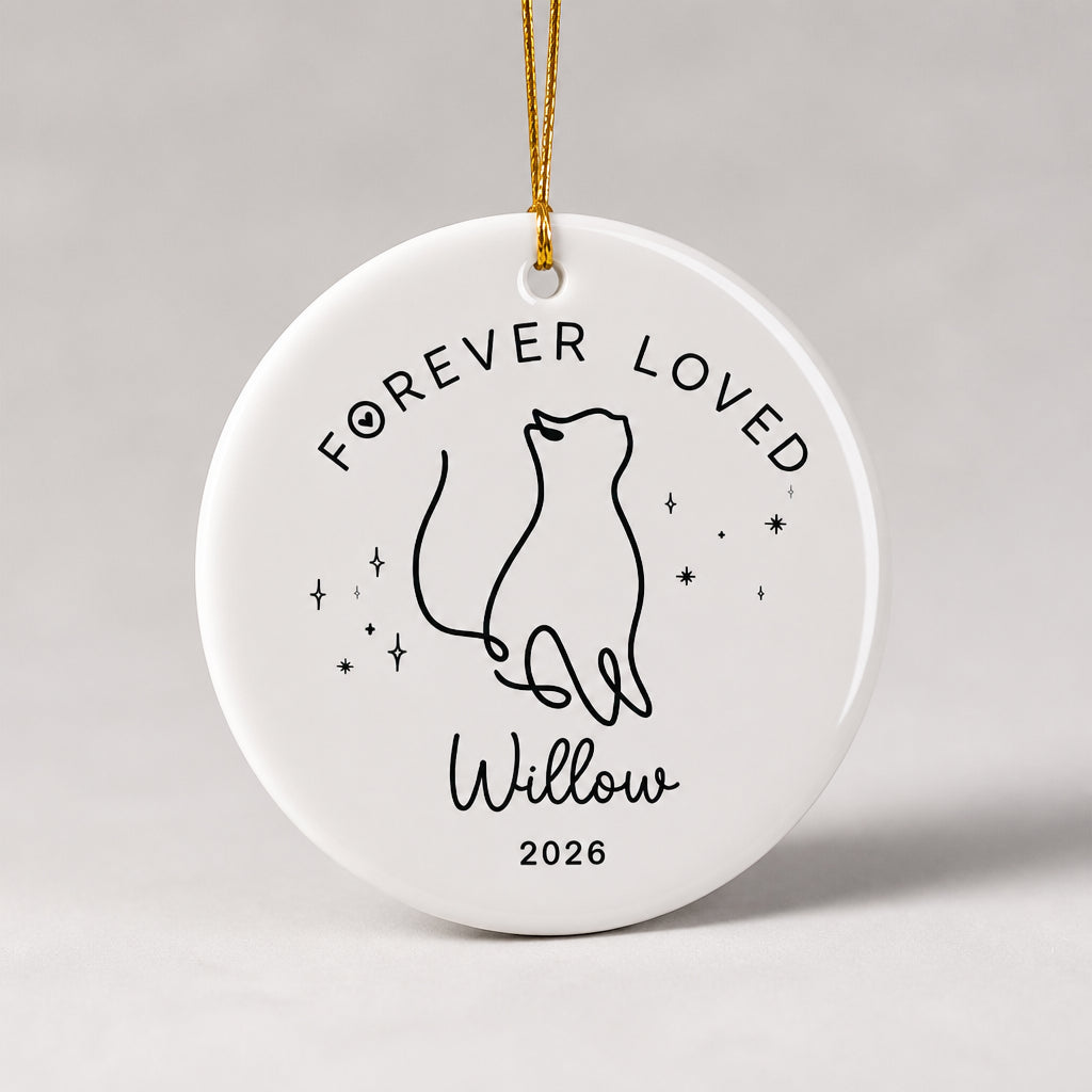 Forever Loved Cat Memorial Ornament — Personalized Name & Year - Personalized Ornament 3586f6b4-230a-4ca5-9337-44715739850e.jpg