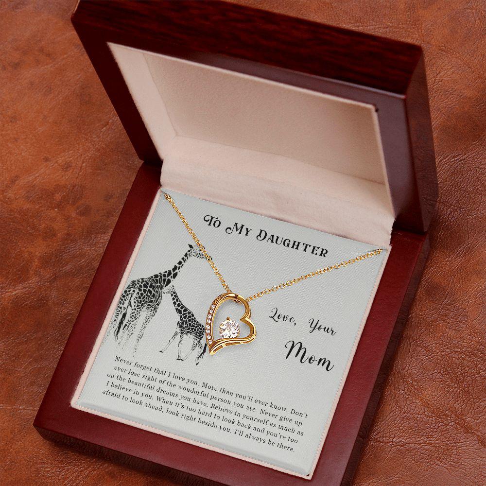 Never Forget That I Love You, Giraffe Necklace With Message Card, Meaningful Gift For Daughter 358.jpg