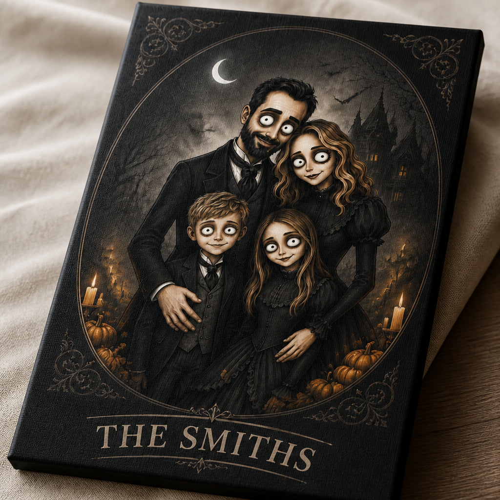 Spooky Gothic Family Portrait Canvas – Cartoon From Your Photo - Personalized Canvas 3596208c-8e83-40a5-8af2-d87d75a4e2d1.jpg