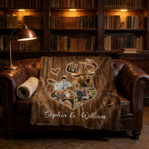 Personalized Couple Deer Hunting Memories Collage Blanket Deer Hunting Gifts For Couple