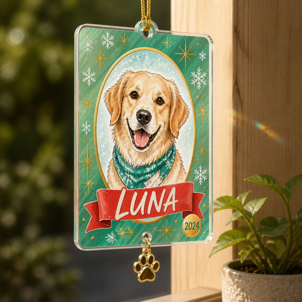 Custom Pet Portrait Cameo Ornament - Personalized 1 Layered Suncatcher with Charm 35bab667-400b-4ee4-b012-117733d50e3c.jpg