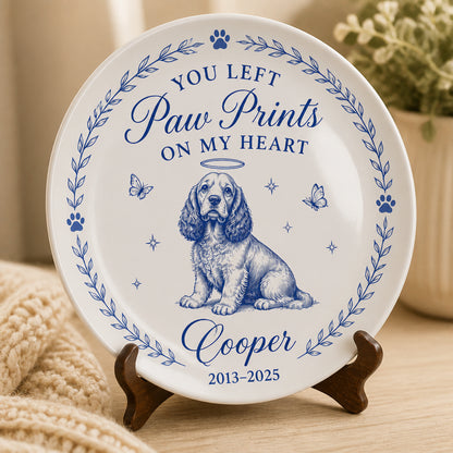 You Left Paw Prints On My Heart - Personalized Pet Memorial Ceramic Plate - Personalized Personalized Ceramic Plate 35bfc26b-4ce1-479e-bd9b-96439008ac22.jpg