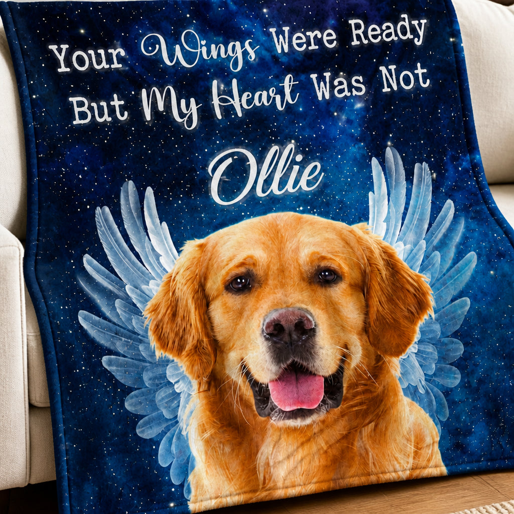 Pet Memorial Angel Wings Photo Blanket - Personalized Blanket 35c1a2d8-ca0d-4726-9bf7-9820f20f1b65.jpg