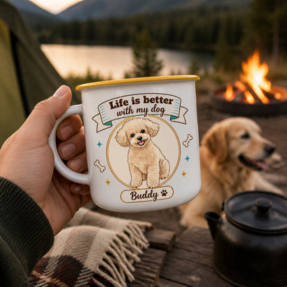 Personalized Dog Campfire Mug – Life Is Better With My Dog – Photo-to-Art Portrait & Name - Personalized Campfire Mug 35cafa96-2058-404d-8ef4-b88f6b7f3aae.jpg