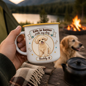 Personalized Dog Campfire Mug – Life Is Better With My Dog – Photo-to-Art Portrait & Name - Personalized Campfire Mug 35cafa96-2058-404d-8ef4-b88f6b7f3aae.jpg