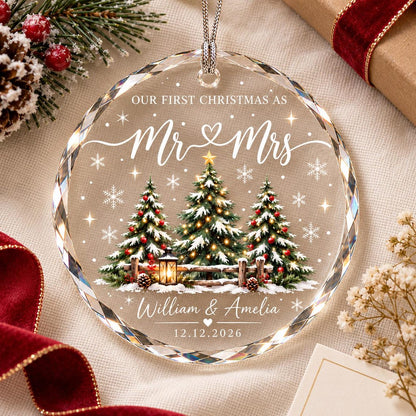 Personalized First Christmas Married Glass Ornament, Our First Christmas as Mr and Mrs, Newlywed Gift with Names & Date 35ce60f0-61b4-404b-b3c8-21509ab6e9db-7.jpg
