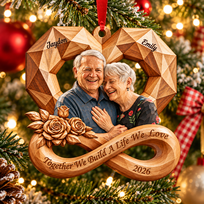 Anniversary Gift For Couples - Personalized Custom Photo Infinity Rose Heart Wooden Ornament 35db04b6-08bf-4da6-8e3d-e730f0b1c77c-ba.png