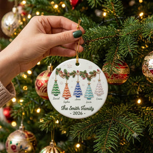 Christmas Tree Ceramic Ornament - Personalized Family Ornaments