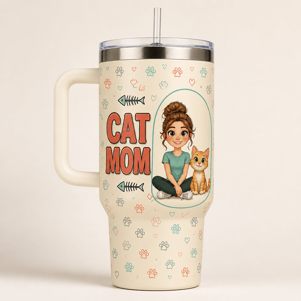 Cat Mom Cartoon Badge 40oz Tumbler - Personalized 40 oz Stainless Steel Tumbler 35e7ccf7-c9e7-45a0-a92c-d7e05381584a.jpg