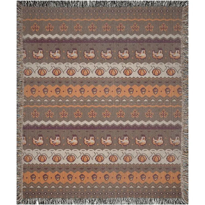 Stardew Fall Pixel Chickens Woven Throw Blanket | Pixel Pumpkins Home Decor | Autumn Fall Decoration | Tapestry Style | Housewarming Gift 35f5c99c-9959-4536-9894-2d41bd5c4089-SDFDS-2-.webp