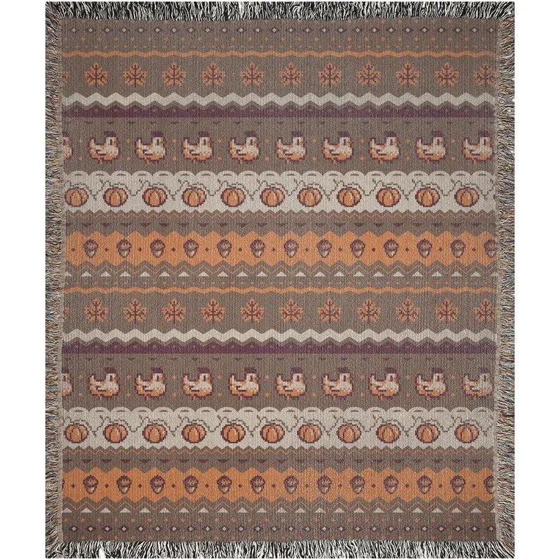 Stardew Fall Pixel Chickens Woven Throw Blanket | Pixel Pumpkins Home Decor | Autumn Fall Decoration | Tapestry Style | Housewarming Gift 35f5c99c-9959-4536-9894-2d41bd5c4089-SDFDS-2-.webp