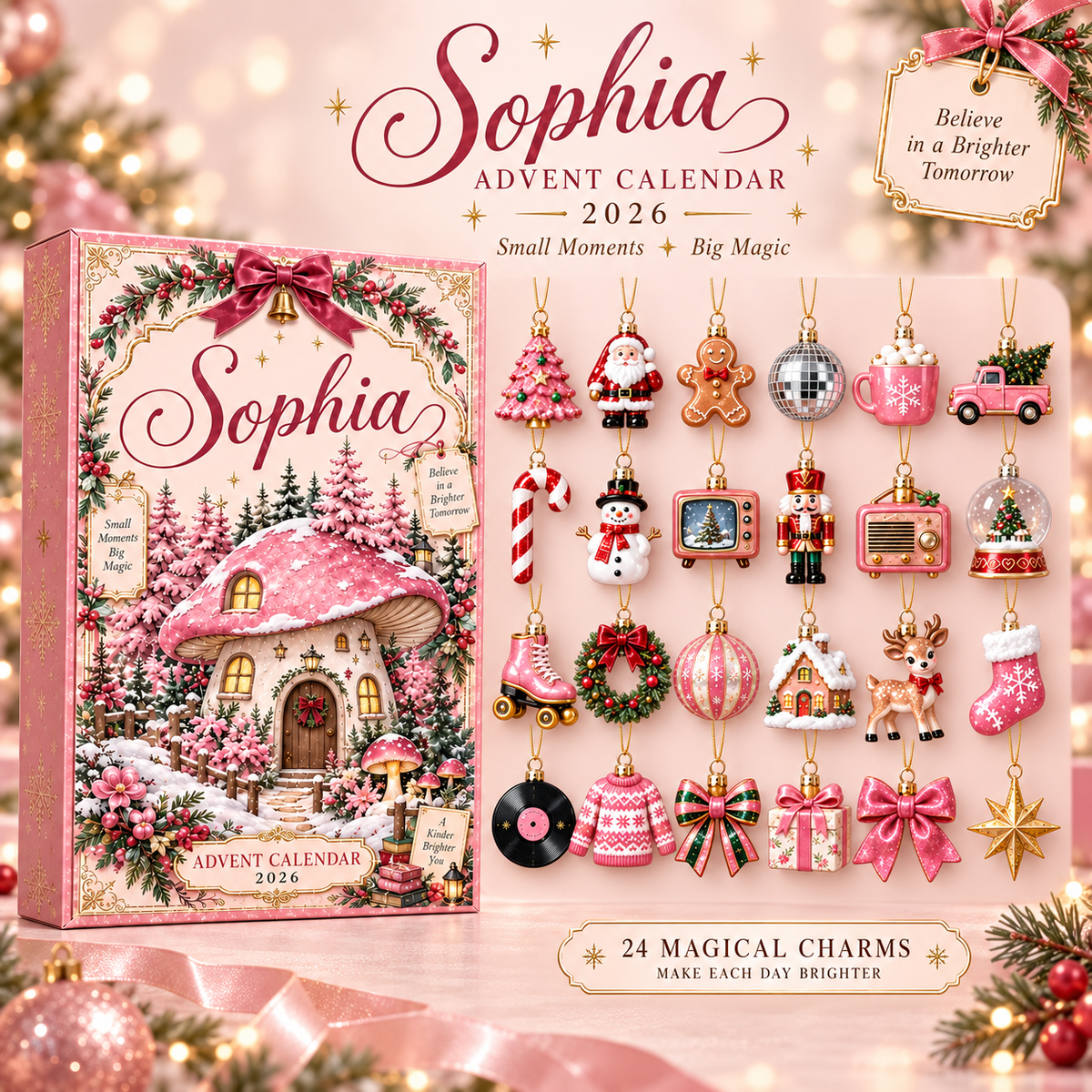 Personalized Christmas Advent Calendar 2026, Custom Name 24 Acrylic Ornament Charms, Pink Holiday Countdown Gift for Girls, Kids & Family 35fac5e9-9616-4c7b-9962-a52126e9bf0d-bn3.png