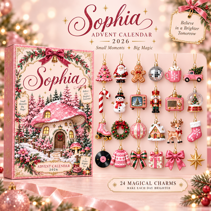 Personalized Christmas Advent Calendar 2026, Custom Name 24 Acrylic Ornament Charms, Pink Holiday Countdown Gift for Girls, Kids & Family 35fac5e9-9616-4c7b-9962-a52126e9bf0d-bn3.png