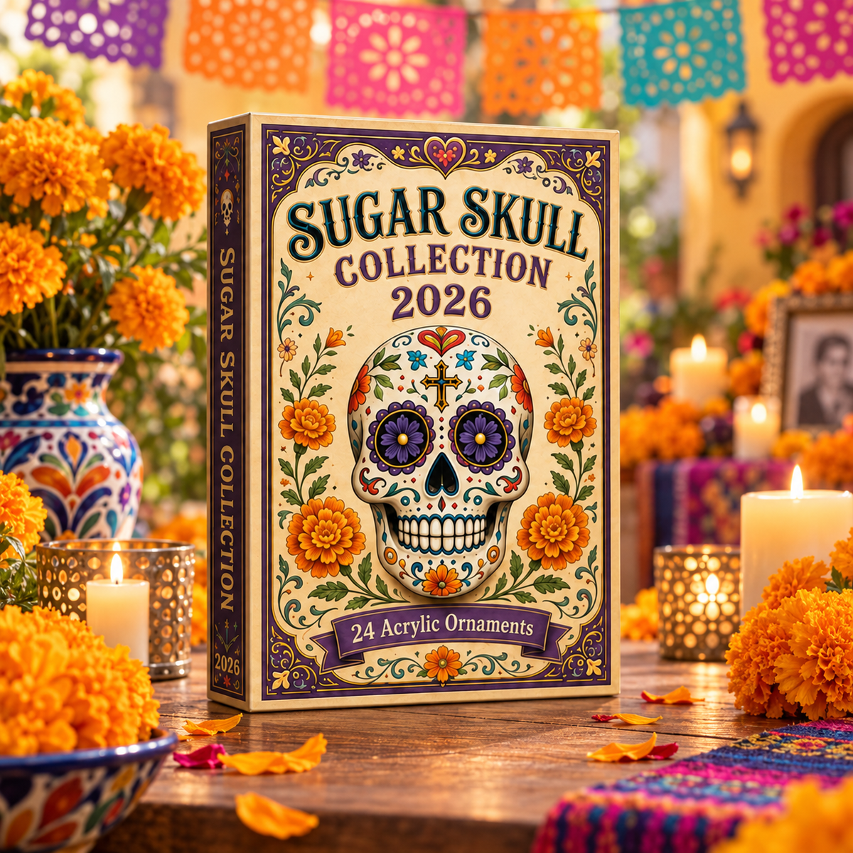 Sugar Skull Collection Advent Calendar 2026 - 24-Day Festive Countdown, Acrylic Charms Blind Box - Gift For Family & Friends 35fbecf8-a885-4571-a747-6a9efb52d31c-suagr-skull-box.png