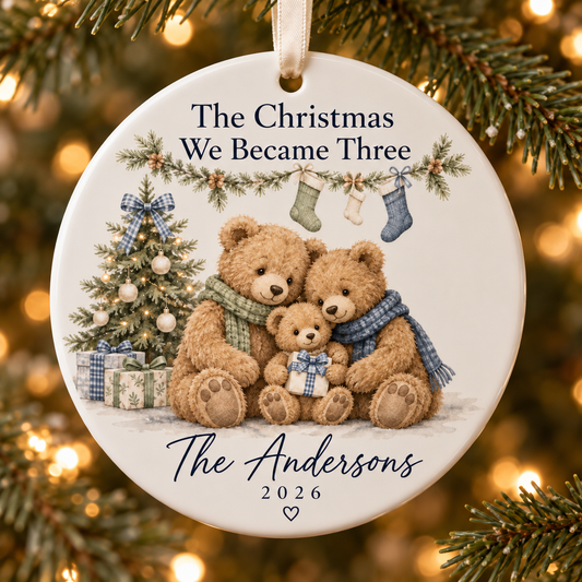 Personalized First Christmas as a Family of 3 Ornament 2026, Teddy Bear Family, Custom Family Name Keepsake, Gift for New Parents 360a1a5d-e61b-4d35-878c-124a60aa4fbe-Baby-Boy-Bear-Christmas-Ornament.png