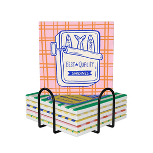 Colorful Sardine Can Ceramic Coasters, Retro Coastal Drink Coasters, Cute & Vibrant Design Coasters 3614c206-8cee-4706-8d1a-15b1bf001dca-3.jpg