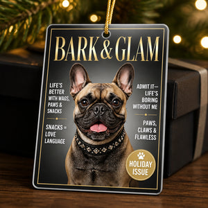 BARK & GLAM Pet Magazine Cover Ornament - Personalized Aluminum Ornament 36354012-a089-4ab4-9d24-c848f04abf00.jpg