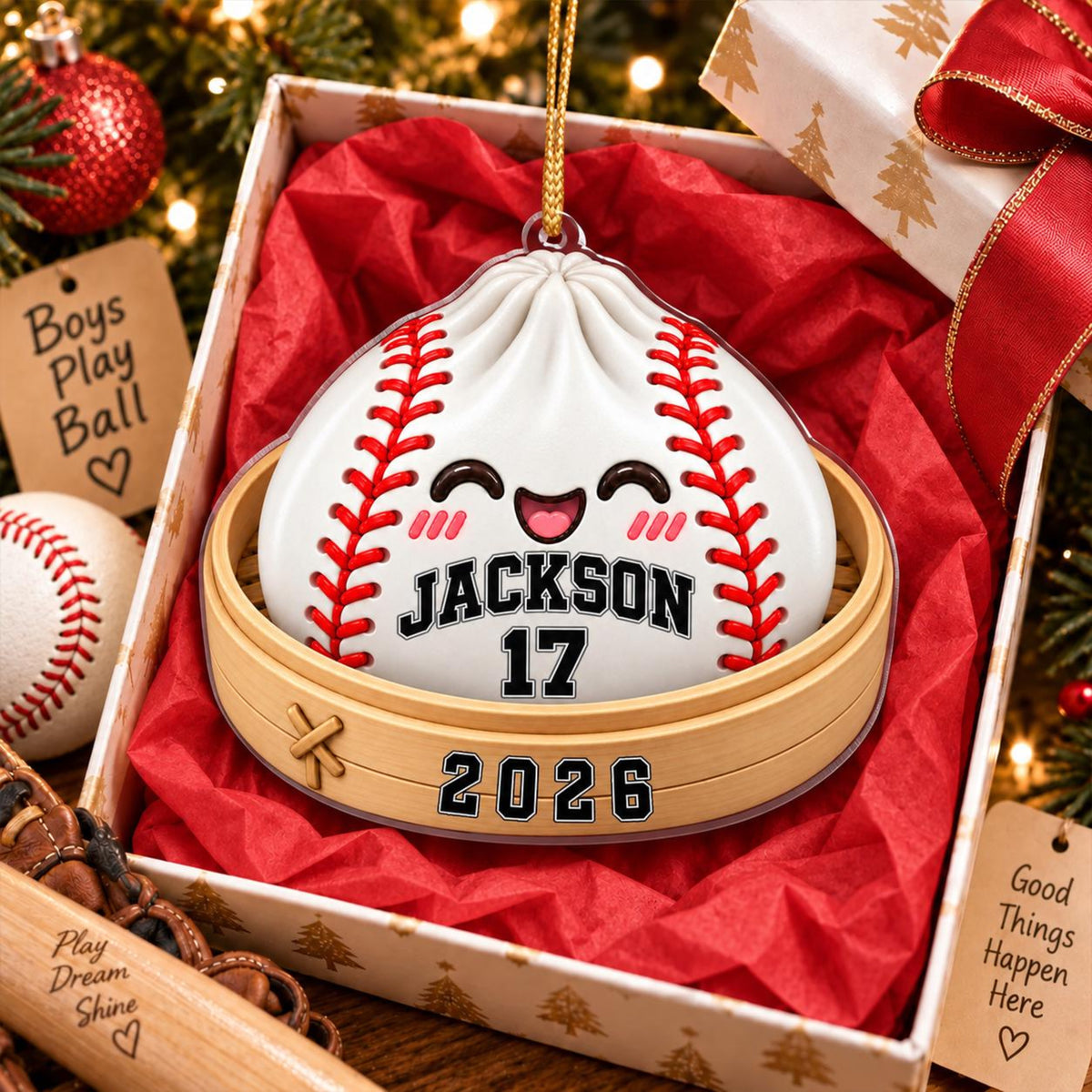 Personalized Softball Dumpling Ornament, Squishy Dumpling Acrylic Ornament, Custom Name Softball Player Christmas Gift 363ce59f-3edb-48b7-87d1-b71d6888c90a-4.jpg
